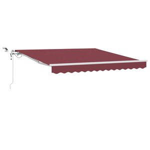 vidaXL markise med LED-lys 300x250 cm automatisk betjening bordeaux