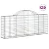 vidaXL buede gabionkurve 30 stk. 200x30x80/100 cm galvaniseret jern