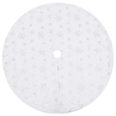 vidaXL luksuriøs skjuler til juletræsfod 122 cm kunstpels hvid