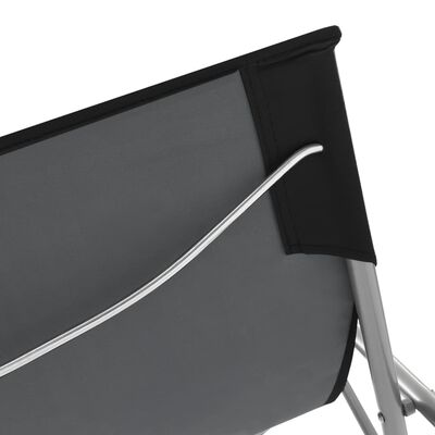 vidaXL foldbare strandstole 2 stk. stål og oxfordstof sort