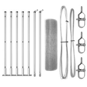 vidaXL Hegnsp&aelig;l S&oslash;lv 10 x 0,5 m (16 x 16 mm net) St&aring;l