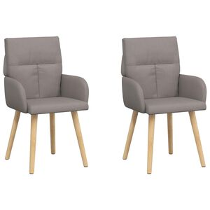 vidaXL Spisestole 2 stk. Stof Gr&aring;brun 60 x 56 x 96 cm