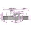 vidaXL Have Spisebordss&aelig;t med pude 6 pcs Gr&aring; og Brun