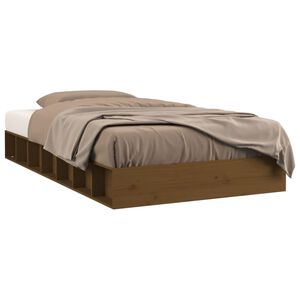 vidaXL sengeramme 75x190 cm Small Single massivt tr&aelig; gyldenbrun