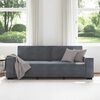 vidaXL 3-personers sofa 220x78x84 cm fl&oslash;jl m&oslash;rkegr&aring;