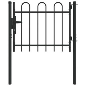 vidaXL Hegnport BOXTEL 103 x 124,5 cm Pulverlakeret st&aring;l Gr&aring; L&aring;ses