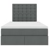 vidaXL Seng med opbevaring og madras M&oslash;rkegr&aring; 120 x 190 cm Stof