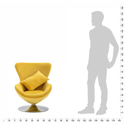 vidaXL drejelig æg-stol med hynde fløjl gul