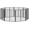 vidaXL Hunded&oslash;r 8 stk. Sort 80 x 80 cm Galvaniseret st&aring;l