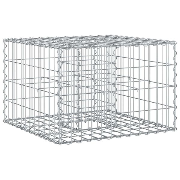 vidaXL Gabion h&oslash;jbed S&oslash;lv 60 x 60 x 40 cm Galvaniseret st&aring;l