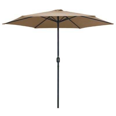 vidaXL udendørs parasol med aluminiumsstang 270x246 cm gråbrun