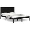 vidaXL sengeramme 140x190 cm massivt fyrretr&aelig; sort
