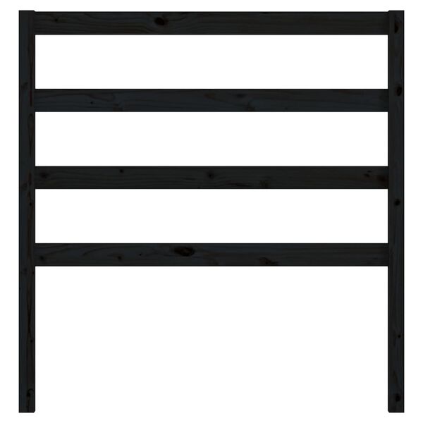 vidaXL sengegærde 106x4x100 cm massivt fyrretræ sort