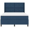 vidaXL Box spring seng med madras med hovedg&aelig;rde Bl&aring; 160 x 200 cm Stof