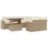 vidaXL sofas&aelig;t til haven 9 dele med hynder polyrattan beige