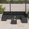 vidaXL Sofa Sæt med pude 9 pcs Sort polyrattan