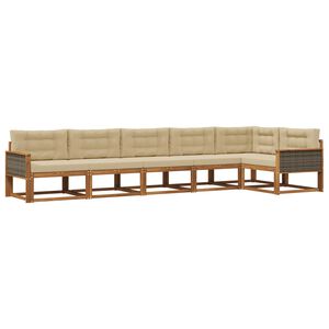 vidaXL Udend&oslash;rs sofagruppe 6 stk. Naturlig og Beige