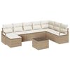vidaXL Sofa S&aelig;t 9 stk. Beige og creme polyrattan