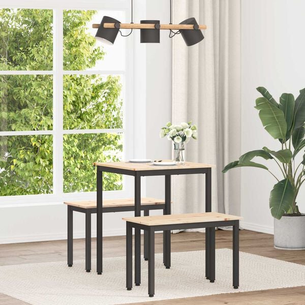 vidaXL Spisebord Naturfarvet 150 x 90 x 75 cm Massiv fyrretræ