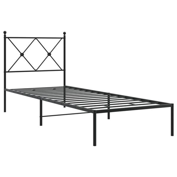 vidaXL sengeramme med sengegavl 80x200 cm metal sort