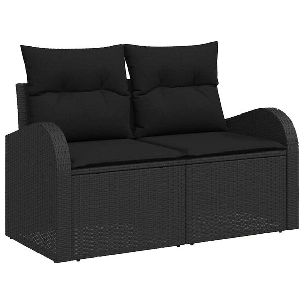 vidaXL Havesofa S&aelig;t Sort polyrattan