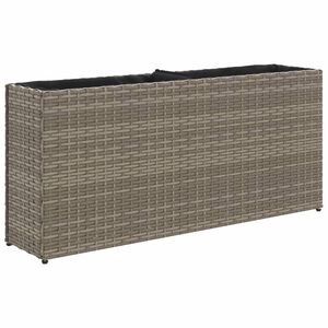 vidaXL plantekasse med 2 krukker 90x20x40 cm polyrattan brun