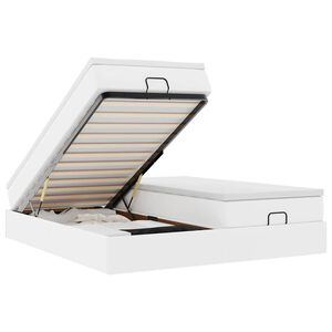 vidaXL osmannisk sengeramme med madrasser 160x200 cm kunstl&aelig;der hvid