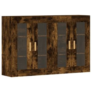 vidaXL v&aelig;gskabe 2 stk. konstrueret tr&aelig; r&oslash;get egetr&aelig;sfarve