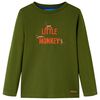 Lang&aelig;rmet T-shirt til b&oslash;rn str. 104 kakifarvet