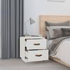 vidaXL sengebord 40x34x45 cm massivt fyrretræ hvid