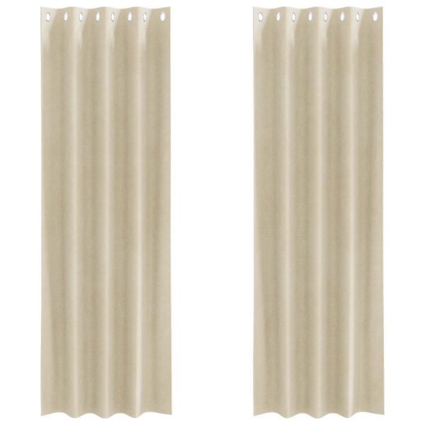 vidaXL M&oslash;rkl&aelig;gningsgardiner 2 pcs Creme 140 x 245 cm Fl&oslash;jl
