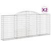 vidaXL buede gabionkurve 2 stk. 300x30x120/140 cm galvaniseret jern