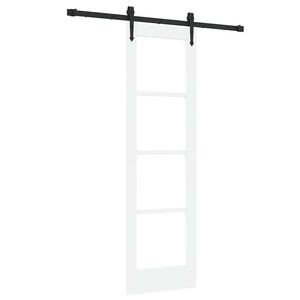 vidaXL Skyded&oslash;r ORKDAL 61 x 198,5 cm Massivt fyrretr&aelig; og glas Hvid