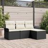 vidaXL Havesofa S&aelig;t med pude med opbevaring 4 pcs Sort Poly rattan