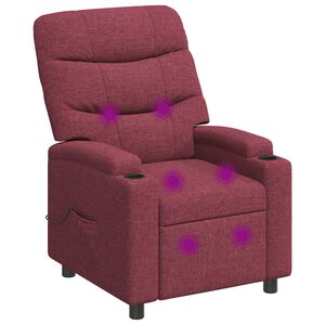 vidaXL Massagel&aelig;nestol Vinr&oslash;d 75 x 93 x 102 cm Stof