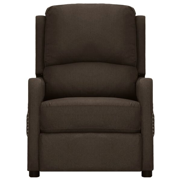 vidaXL l&oslash;ftestol med massagefunktion stof m&oslash;rkebrun