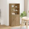 vidaXL Highboard Artisan Egetr&aelig; 80 x 42,5 x 185 cm Konstrueret tr&aelig;