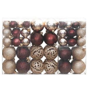 vidaXL julekugler 100 stk. 3 / 4 / 6 cm champagnefarvet og brun