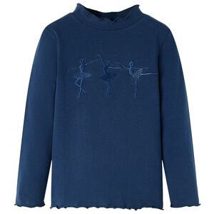vidaXL Lang&aelig;rmet T-shirt til b&oslash;rn str. 104 marinebl&aring;