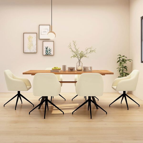 vidaXL spisebordsstole 6 stk. fl&oslash;jl cremefarvet