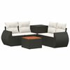 vidaXL Sofa S&aelig;t 6 stk. Sort og Cremehvid Poly Rattan og St&aring;l