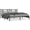 vidaXL sengeramme med sengegavl 193x203 cm metal sort