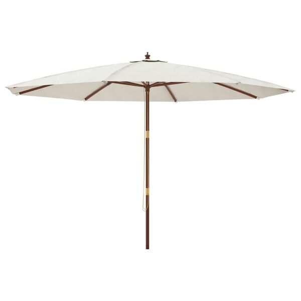 vidaXL haveparasol med træstang 400x273 cm sandfarvet
