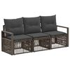 vidaXL Havesofa S&aelig;t 3 stk. 3-personers Gr&aring; polyrattan