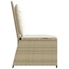 vidaXL Havebænk med pude Beige Poly rattan