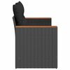 vidaXL havesofa med hynder 2-personers sort polyrattan