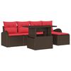 vidaXL Havesofa S&aelig;t 6 stk. Brun Poly rattan