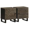 vidaXL sengeborde 2 stk. 40x33x46 cm massivt mangotr&aelig; sort