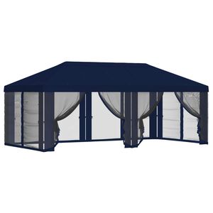 vidaXL Gazebo Cover med sidev&aelig;gge 6 x 3 m Bl&aring; Polyester 190
