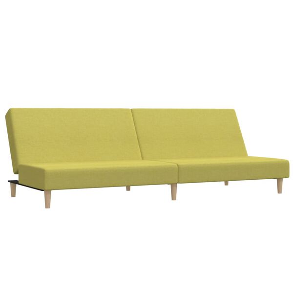 vidaXL 2-personers sovesofa med fodskammel stof grøn